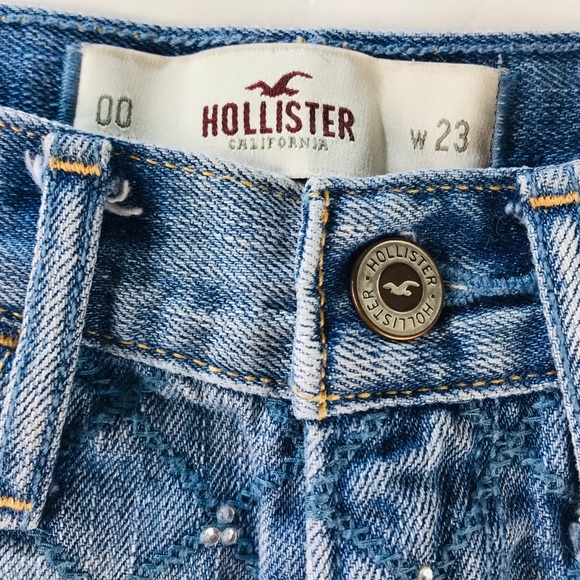 🚩Hollister Shorts Denim Sz 28 Blue Distressed - Picture 4 of 5